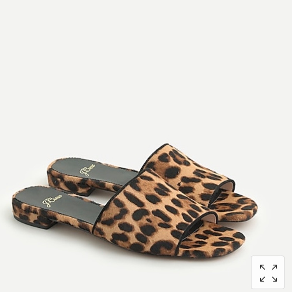 🎉J.Crew🎉Abbie Slide in leopard calf hair🎉🎉